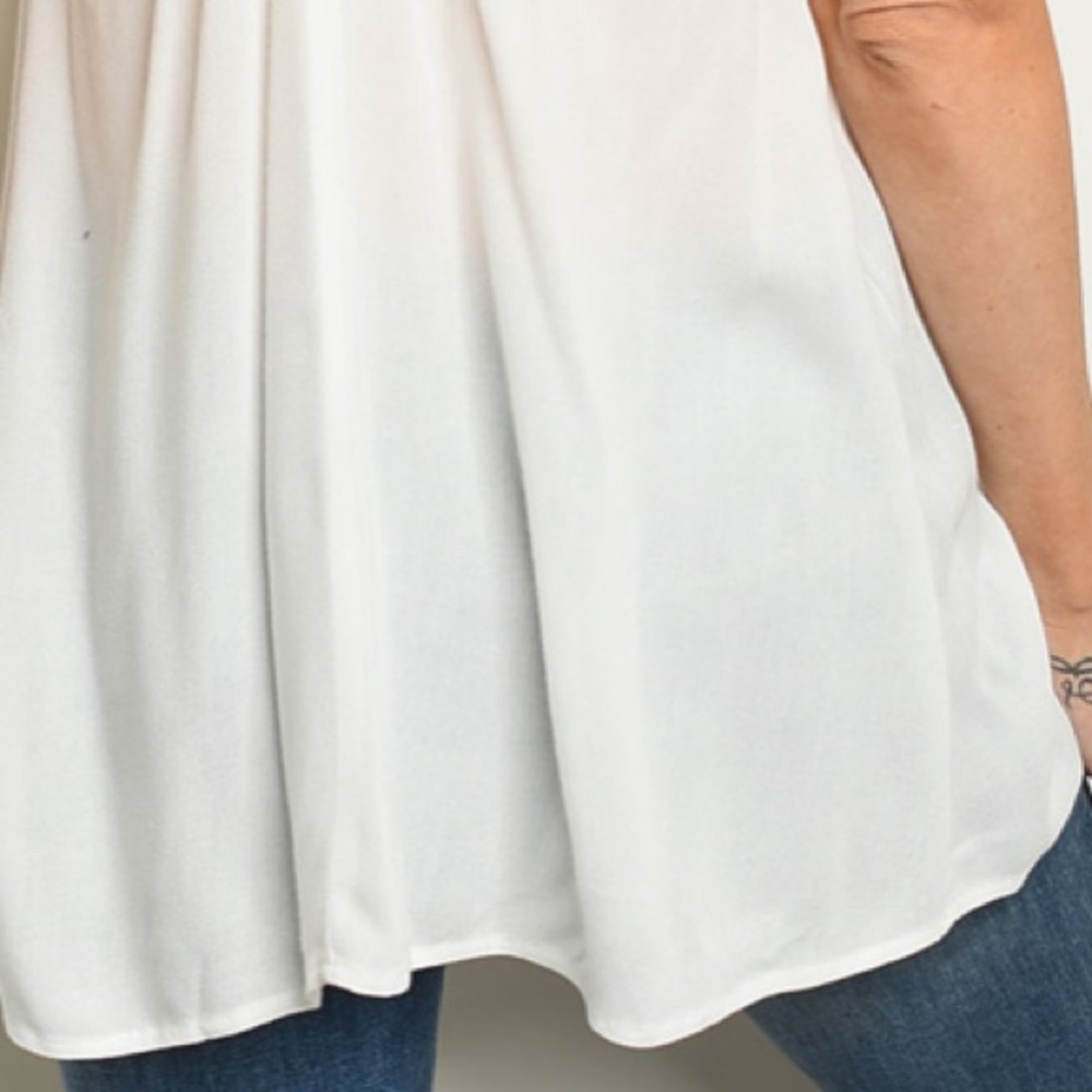 Ivory lace detail camisole tunic blouse - Picture 8 of 8